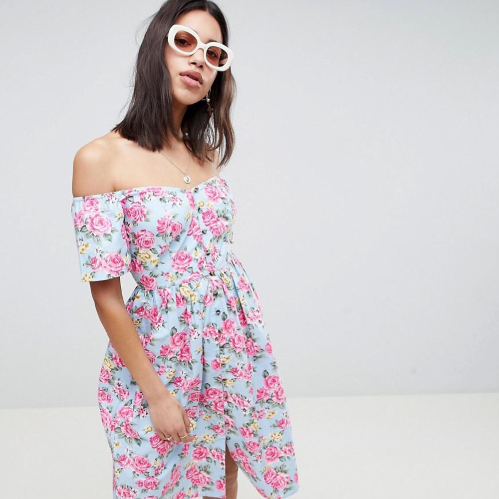 Asos off the shoulder midi dress
